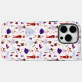 Coques Case-Mate iPhone Motif de Noël de Casse-noix blanc mou (Verso (horizontal))