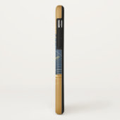 Coques Case-Mate iPhone Motif de Noël doré avec arrière - plan bleu... (Dos/Gauche)