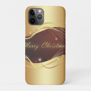 Case-Mate iPhone Case Motif de Noël doré sur fond rouge