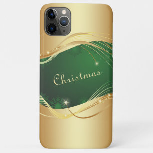 Case-Mate iPhone Case Motif de Noël doré sur fond vert...