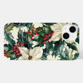 Coques Case-Mate iPhone Motif de Noël floral de Poinsettia (19) (Verso (horizontal))