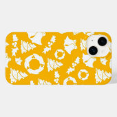 Coques Case-Mate iPhone Motif de Noël jaune (Verso (horizontal))