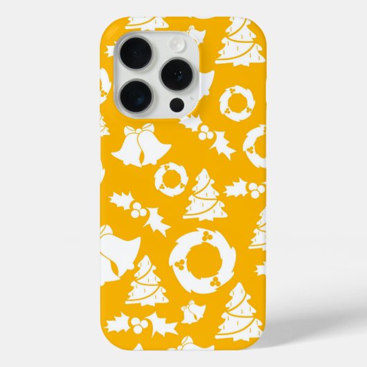 Coques Case-Mate iPhone Motif de Noël jaune (Verso)