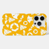Coques Case-Mate iPhone Motif de Noël jaune (Verso (horizontal))