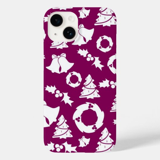 Coques Case-Mate iPhone Motif de Noël pourpre (Verso)