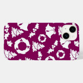 Coques Case-Mate iPhone Motif de Noël pourpre (Verso (horizontal))
