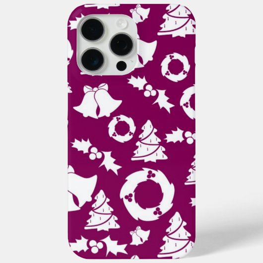 Coques Case-Mate iPhone Motif de Noël pourpre (Verso)