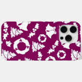 Coques Case-Mate iPhone Motif de Noël pourpre (Verso (horizontal))