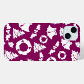 Coques Case-Mate iPhone Motif de Noël pourpre (Verso (horizontal))
