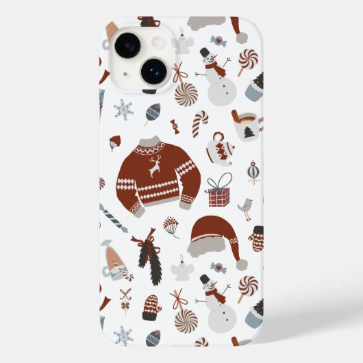 Coques Case-Mate iPhone Motif de Noël rétro (Verso)