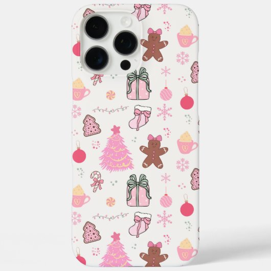 Coques Case-Mate iPhone Motif de Noël rose (Verso)