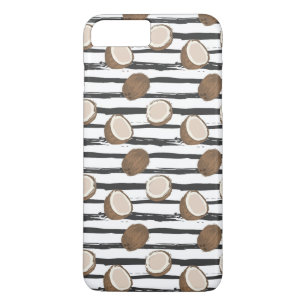 Coque Case-Mate Pour iPhone Motif de noix de coco sur Grunge Stripes