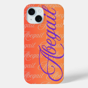 Coque Pour iPhone 15 Motif de nom extensible Abegail