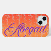 Coques Case-Mate iPhone Motif de nom extensible Abegail (Verso (horizontal))