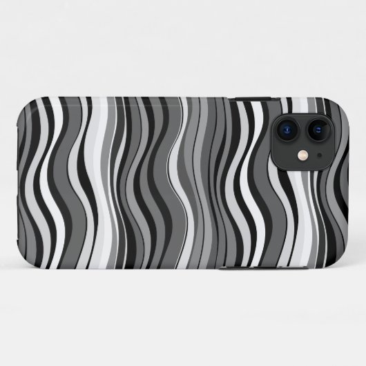 Coques Case-Mate iPhone Motif de ondulations monochromes (Dos (Horizontal))