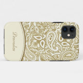 Coques Case-Mate iPhone Motif de Paisley d'or (Dos (Horizontal))