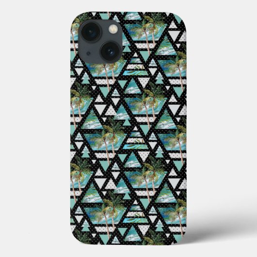 Coques Case-Mate iPhone Motif de palmes et vagues géométriques Abstraits (Verso)
