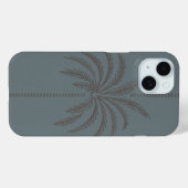 Coques Case-Mate iPhone Motif de palmier minimal bleu gris tropical (Verso (horizontal))