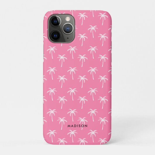 Coques Case-Mate iPhone Motif de palmiers roses (Dos)