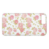 Coques Case-Mate iPhone Motif de papier peint d'élégance des roses roses 3 (Dos (Horizontal))