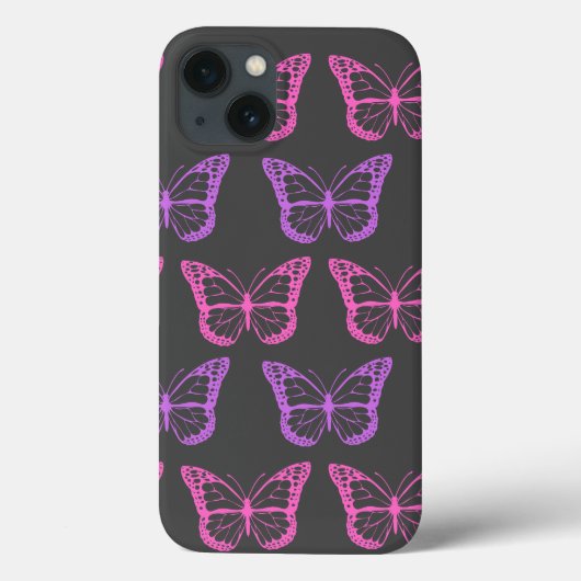 Coques Case-Mate iPhone Motif de papillon floral rose rétro (Verso)