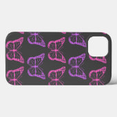Coques Case-Mate iPhone Motif de papillon floral rose rétro (Verso (horizontal))