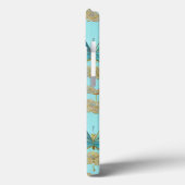 Coques Case-Mate iPhone Motif de papillon mignon sur fond bleu (Verso / Gauche)