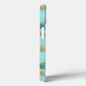 Coques Case-Mate iPhone Motif de papillon mignon sur fond bleu (Verso / Droite)