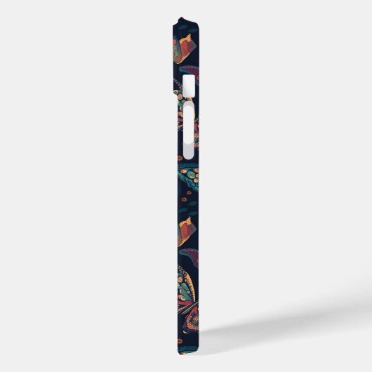 Coques Case-Mate iPhone Motif de papillon monogramme personnalisé (Verso / Gauche)