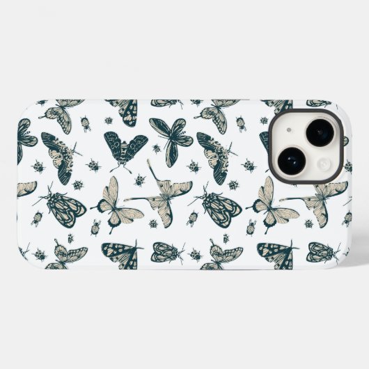 Coques Case-Mate iPhone Motif de papillons (Verso (horizontal))