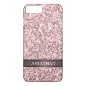 Coques Case-Mate iPhone Motif de Parties scintillant d'or Rose monogramme (Dos)