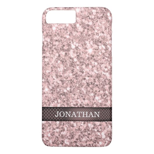 Coques Case-Mate iPhone Motif de Parties scintillant d'or Rose monogramme (Dos)