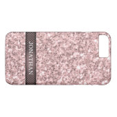Coques Case-Mate iPhone Motif de Parties scintillant d'or Rose monogramme (Dos (Horizontal))
