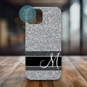 iPhone 13 Mini Case Motif de Parties scintillant faux avec Monogram Si
