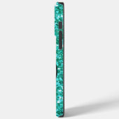 Coques Case-Mate iPhone motif de parties scintillant pétillant turquoise m (Verso / Gauche)