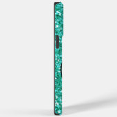 Coques Case-Mate iPhone motif de parties scintillant pétillant turquoise m (Verso / Droite)