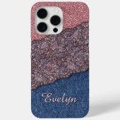 Coques Case-Mate iPhone Motif de Parties scintillant Rose bleu Denim Jeans (Verso)
