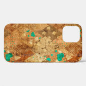 Coques Case-Mate iPhone Motif de patchwork de grunge Brown avec étoiles et (Verso (horizontal))