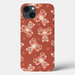 iPhone 13 Coque motif de patchwork d'ours