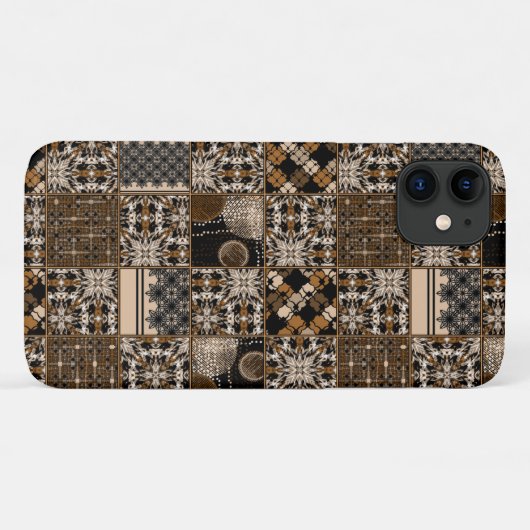 Coques Case-Mate iPhone Motif de patchwork rustique (Dos (Horizontal))
