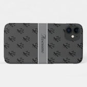 Coques Case-Mate iPhone Motif de patte grise mignon et calligraphie (Dos (Horizontal))