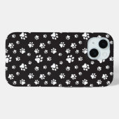 Coques Case-Mate iPhone Motif de pattes noir et blanc (Verso (horizontal))