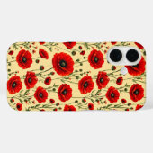 Coques Case-Mate iPhone Motif de pavots rouges (Verso (horizontal))
