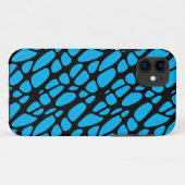 Coques Case-Mate iPhone Motif de peau biologique Abstrait bleu et noir (Dos (Horizontal))