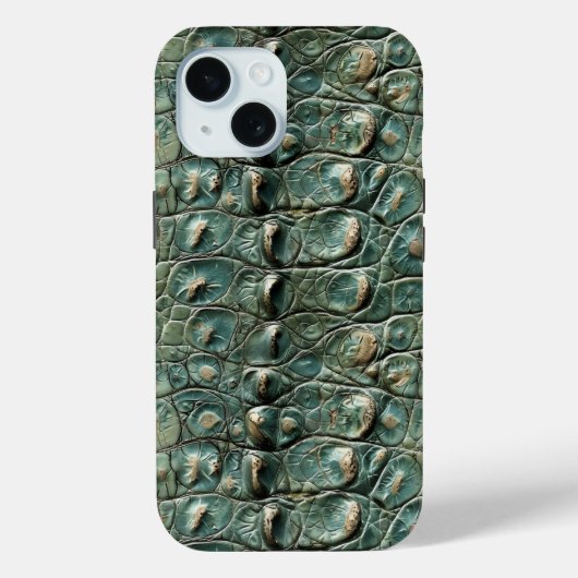 Coques Case-Mate iPhone Motif de peau de reptile vert (Verso)