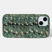 Coques Case-Mate iPhone Motif de peau de reptile vert (Verso (horizontal))