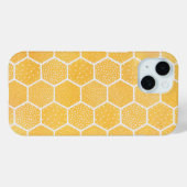 Coques Case-Mate iPhone Motif de peigne géométrique jaune et blanc (Verso (horizontal))