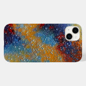 Coques Case-Mate iPhone Motif de peinture bleu rouge jaune texturé (Verso (horizontal))