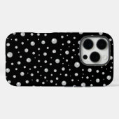 Coques Case-Mate iPhone Motif de perle sur fond noir (Verso (horizontal))
