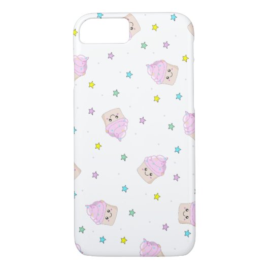 Coques Case-Mate iPhone Motif de petits cupcakes roses (Dos)